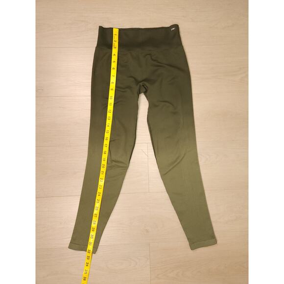 PINK Active Size S “I Am Strong” Olive Green Seamless High-Waisted Leggings - Picture 6 of 13